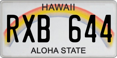 HI license plate RXB644
