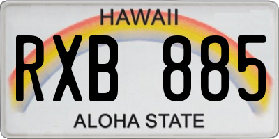 HI license plate RXB885