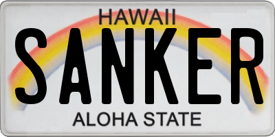 HI license plate SANKER