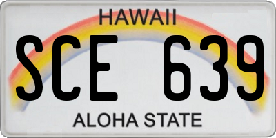 HI license plate SCE639