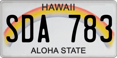 HI license plate SDA783
