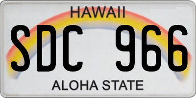 HI license plate SDC966