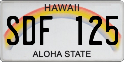HI license plate SDF125