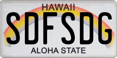 HI license plate SDFSDG