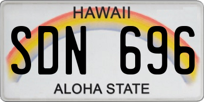 HI license plate SDN696