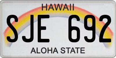 HI license plate SJE692