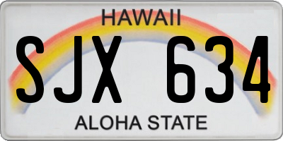 HI license plate SJX634
