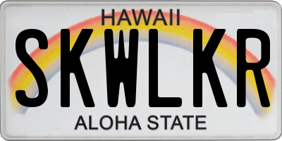 HI license plate SKWLKR