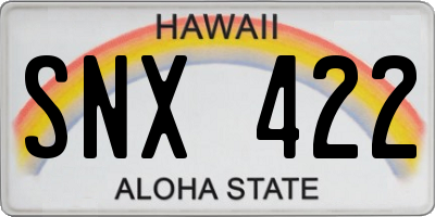 HI license plate SNX422