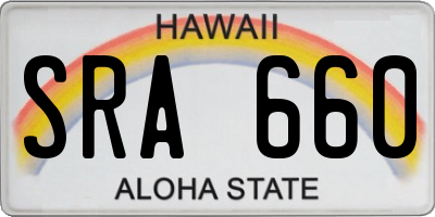 HI license plate SRA660