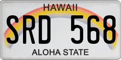 HI license plate SRD568