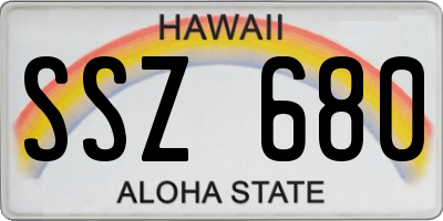 HI license plate SSZ680