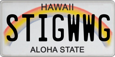 HI license plate STIGWWG