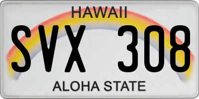 HI license plate SVX308