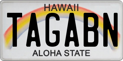 HI license plate TAGABN