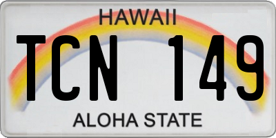 HI license plate TCN149