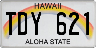 HI license plate TDY621