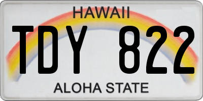 HI license plate TDY822