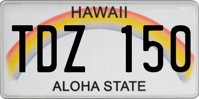 HI license plate TDZ150