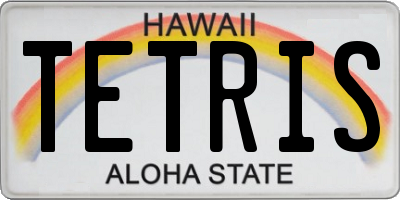 HI license plate TETRIS