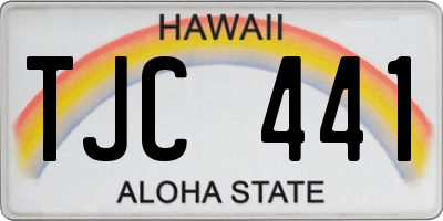 HI license plate TJC441