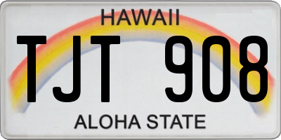 HI license plate TJT908