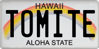 HI license plate TOMITE