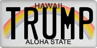 HI license plate TRUMP