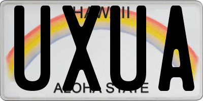 HI license plate UXUA