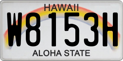 HI license plate W8153H