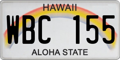 HI license plate WBC155
