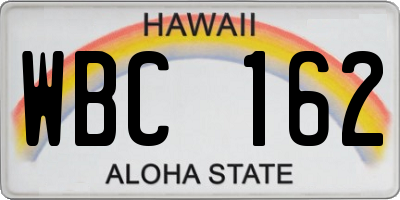HI license plate WBC162