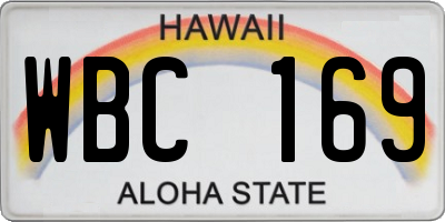 HI license plate WBC169
