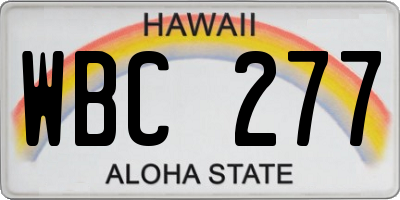 HI license plate WBC277
