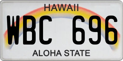 HI license plate WBC696