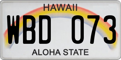 HI license plate WBD073