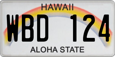 HI license plate WBD124