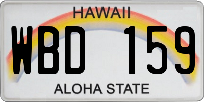 HI license plate WBD159