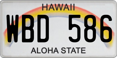 HI license plate WBD586