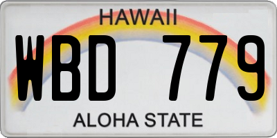HI license plate WBD779