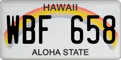 HI license plate WBF658