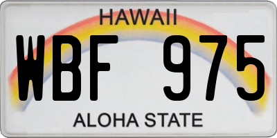 HI license plate WBF975