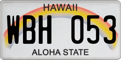 HI license plate WBH053