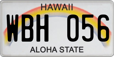 HI license plate WBH056