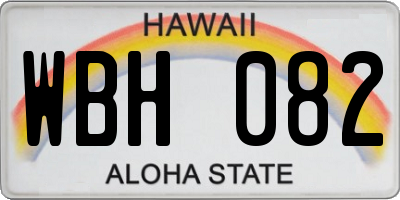 HI license plate WBH082