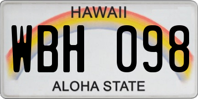 HI license plate WBH098