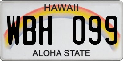 HI license plate WBH099