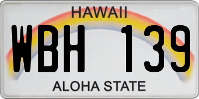 HI license plate WBH139