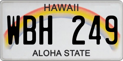 HI license plate WBH249