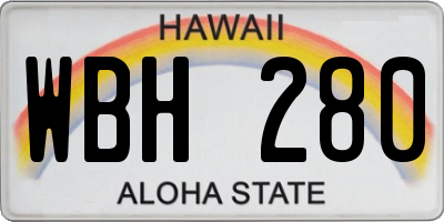HI license plate WBH280